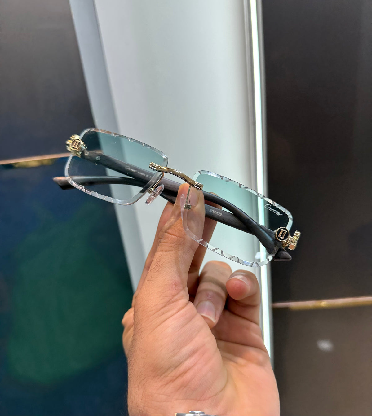 Cartier Aqua Green Karan Aujla Edition Luxury Sunglass With Original Packing