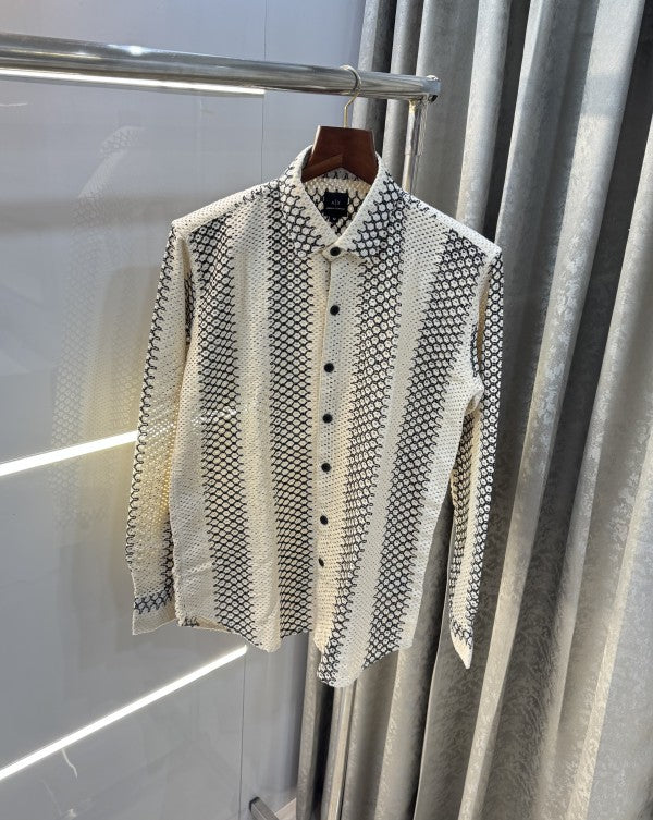 ARMANI EXCHANGE  3 STRIPES CROCHET SHIRT WITH BOX PACKING AND CARRY BAG Urban Classics Store