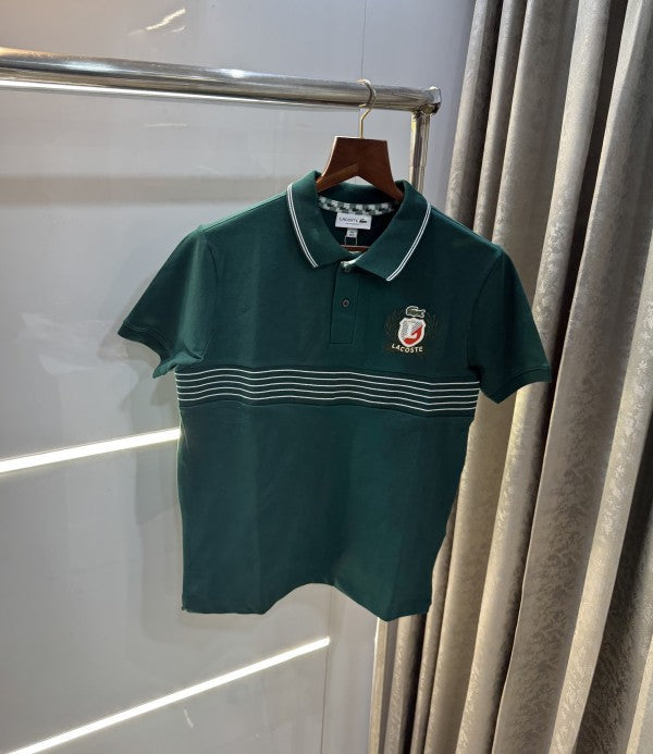LACOSTE BOTTLE GREEN LOGO WORK PREMIUM CLASSIC POLO T-SHIRT Urban Classics Store