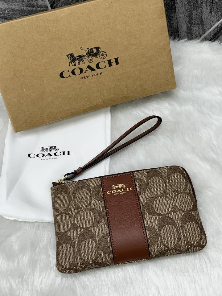 COACH W2 CORNER WRISTLET ALL BROWN WITH OG BOX & DUST COVER Urban Classics Store