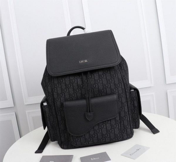 DIOR ESSENTIAL SADDLE UNISEX BLACK BAGPACK WITH DUST COVER Urban Classics Store