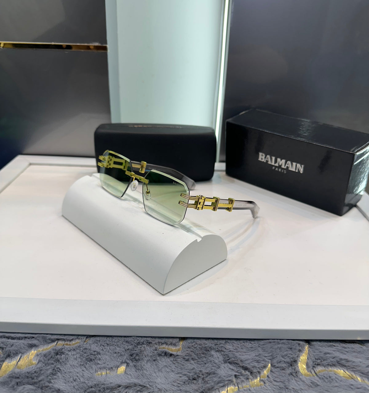 Balmain Paris Green Karan Aujla Edition Luxury Sunglass With Original Packing Urban Classics Store