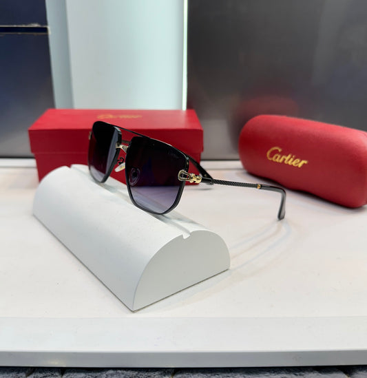 CARTIER PURPLE LENS BLACK FRAME SHADE SUNGLASS WITH OG BOX Urban Classics Store