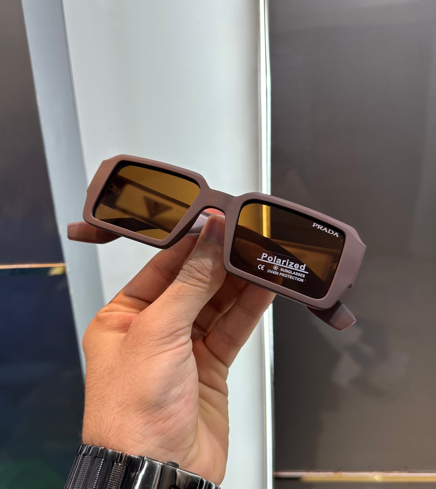 PRADA MILANO * RANVEER SINGH EDITION* WHITE BROWN SUNGLASSES WITH OG BOX Urban Classics Store