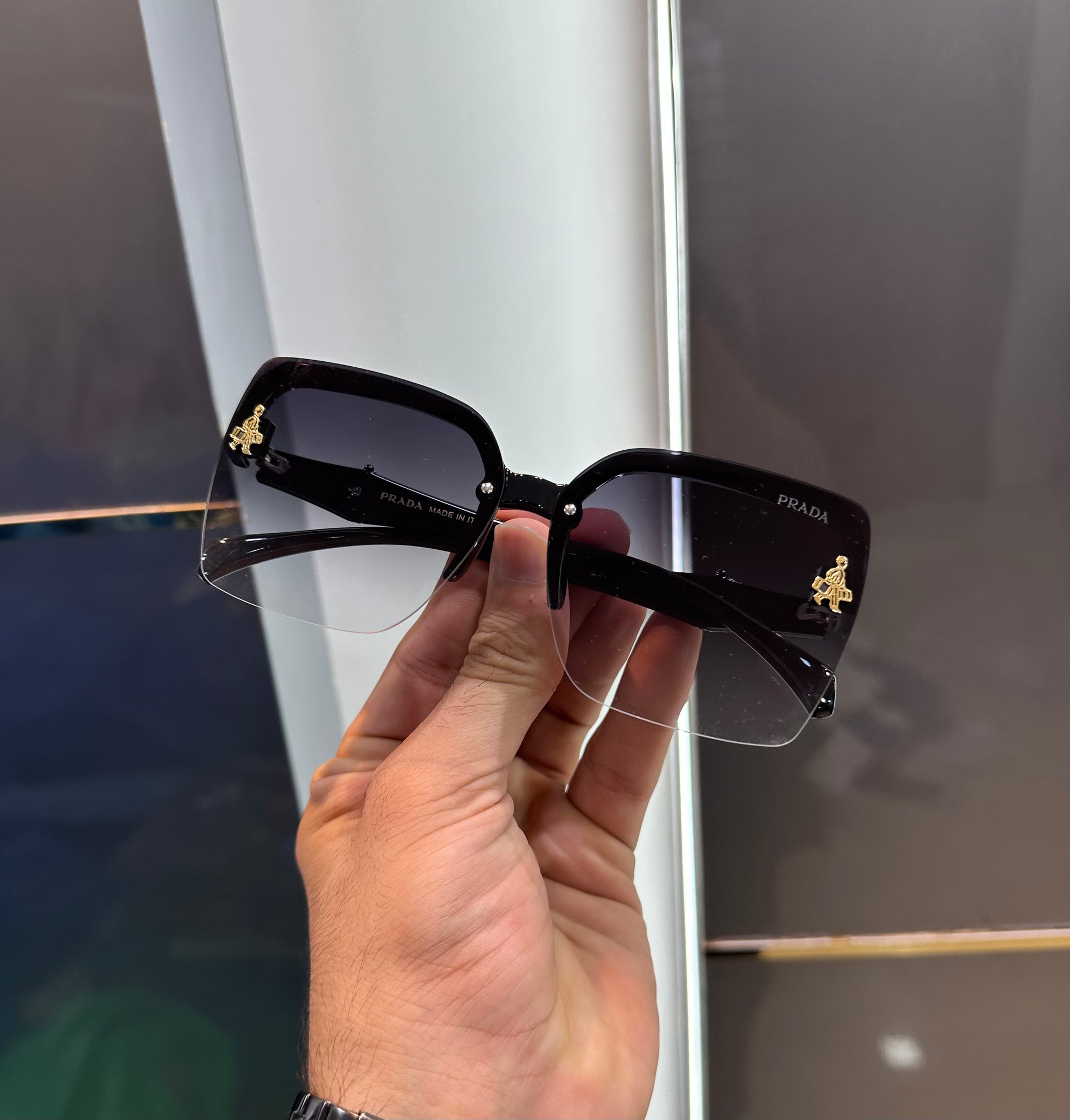 PRADA MILANO LUXURY # ALL BLACK EDITION # SUNGLASSES WITH OG KIT Urban Classics Store
