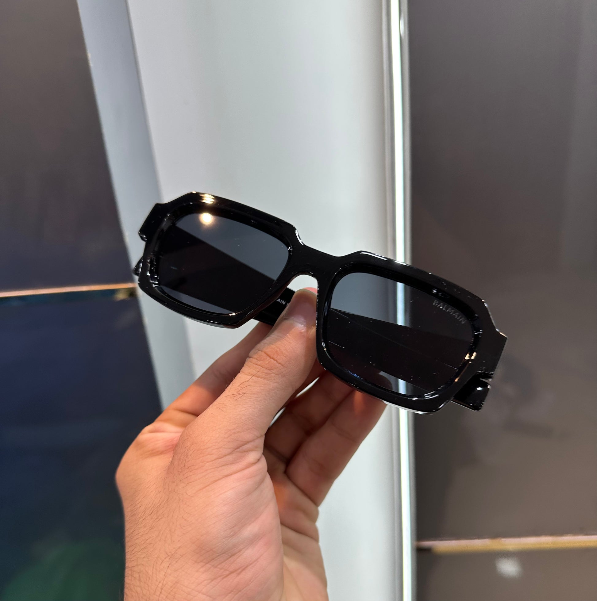 BALMAIN PARIS # JOHNNY DEPP # PREMIUM BLACK SUNGLASS WITH OG BOX Urban Classics Store