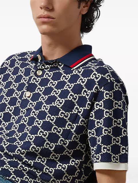 GUCCI NAVY BLUE DESIGNER PREMIUM IMPORTED POLO T-SHIRT Urban Classics Store