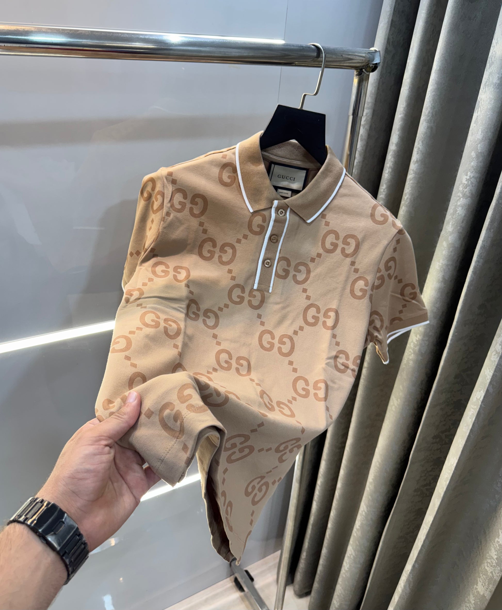 GUCCI NAVY BLUE DESIGNER PREMIUM IMPORTED POLO T-SHIRT Urban Classics Store