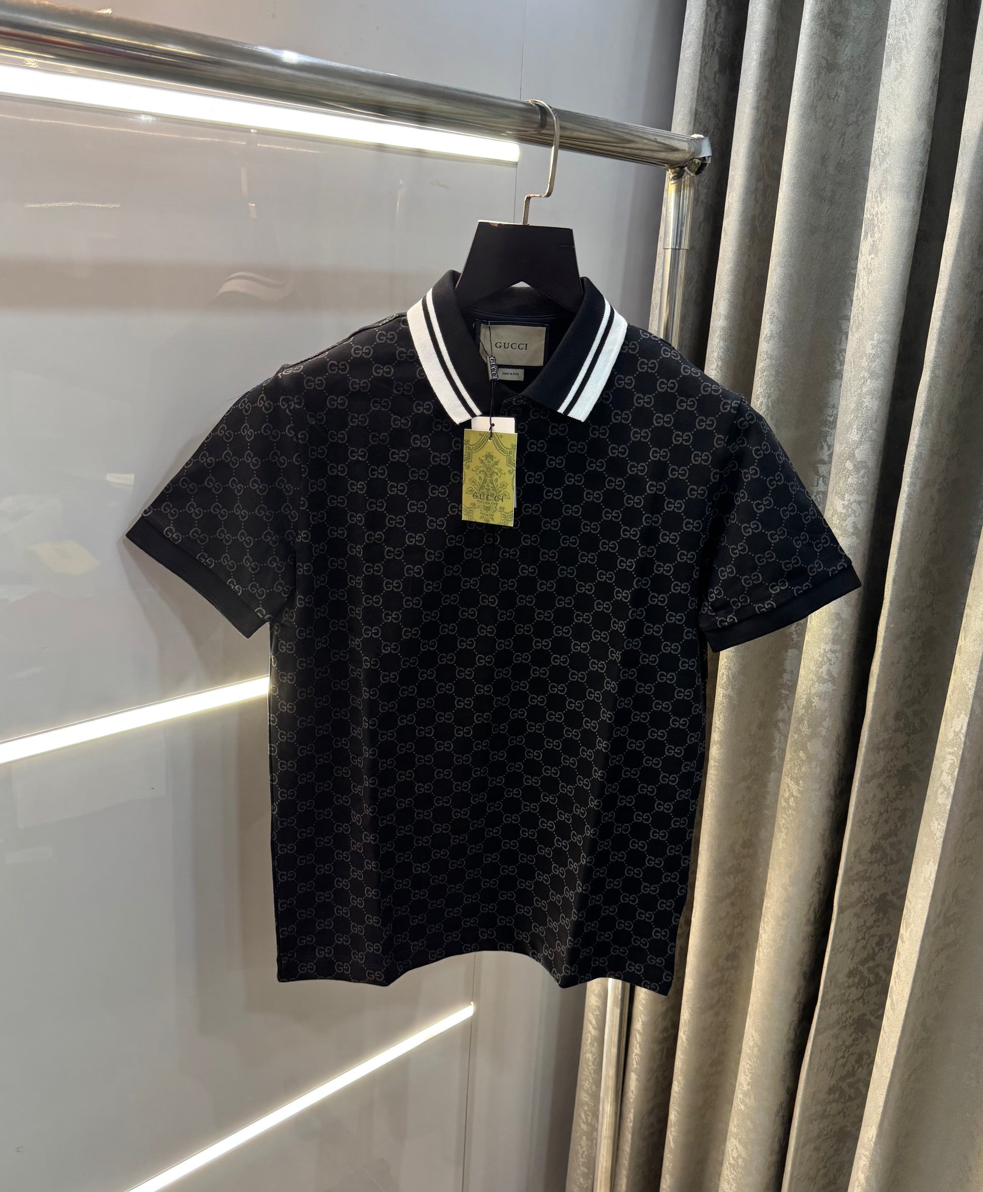 GUCCI NAVY BLUE DESIGNER PREMIUM IMPORTED POLO T-SHIRT Urban Classics Store