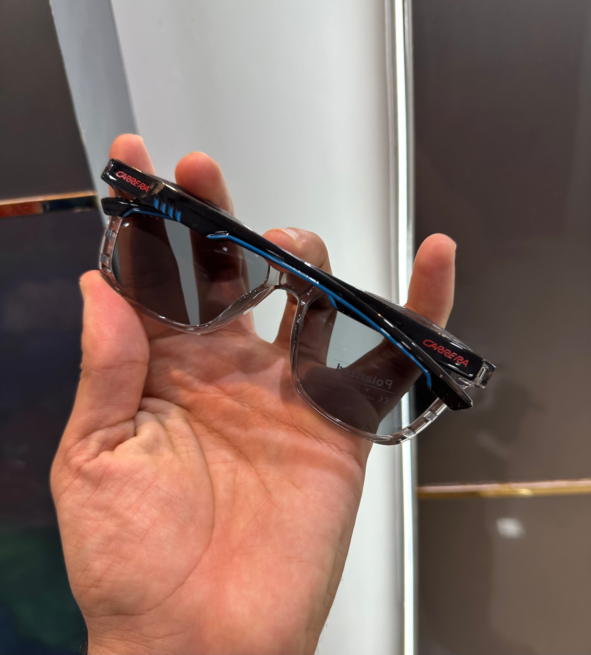 CARRERA TRANSPARENT BLUE PREMIUM SUNGLASSES WITH OG BOX Urban Classics Store