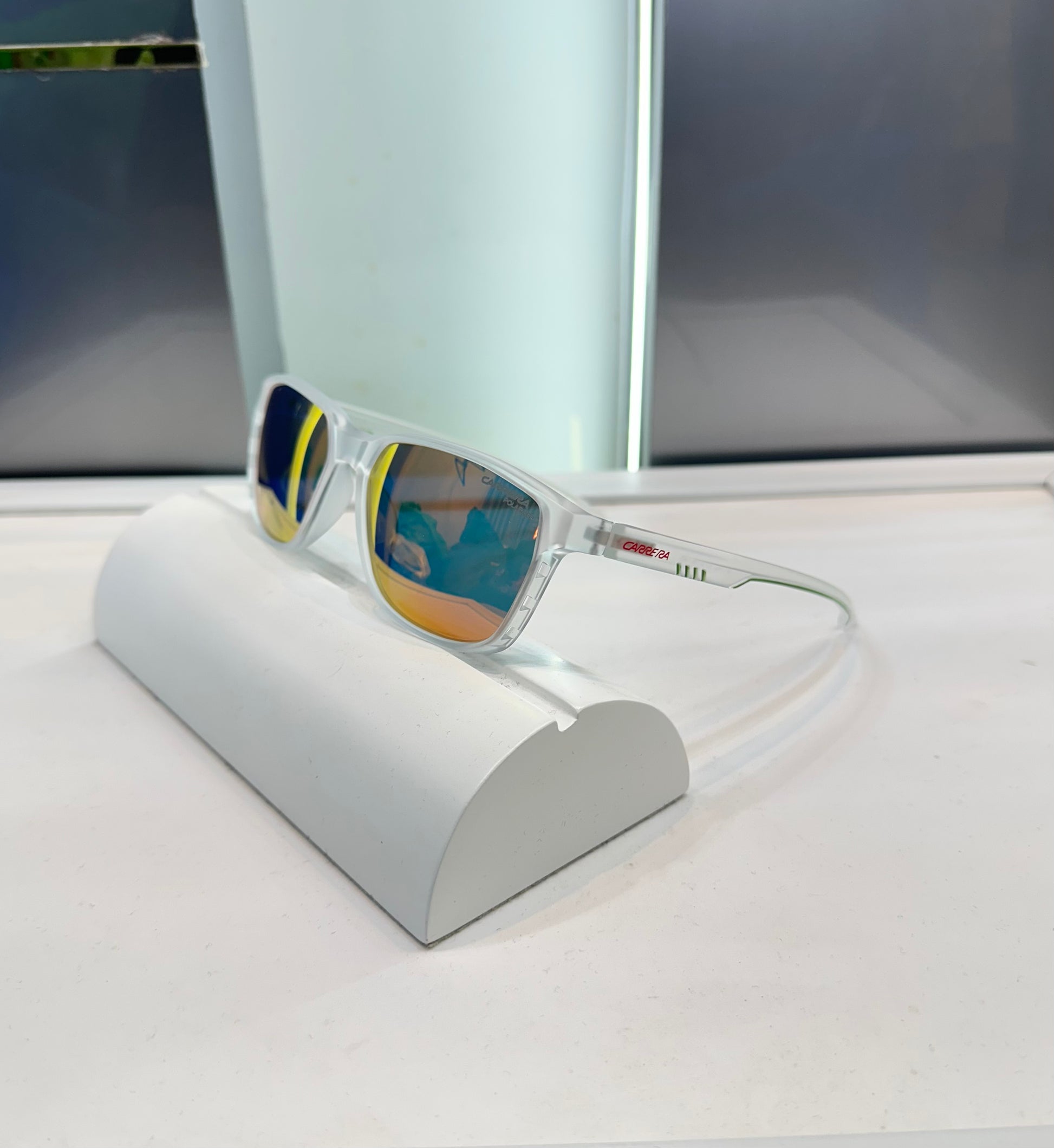 CARRERA TRANSPARENT WHITE PREMIUM SUNGLASSES !! RAINBOW SERIES !! WITH OG BOX Urban Classics Store