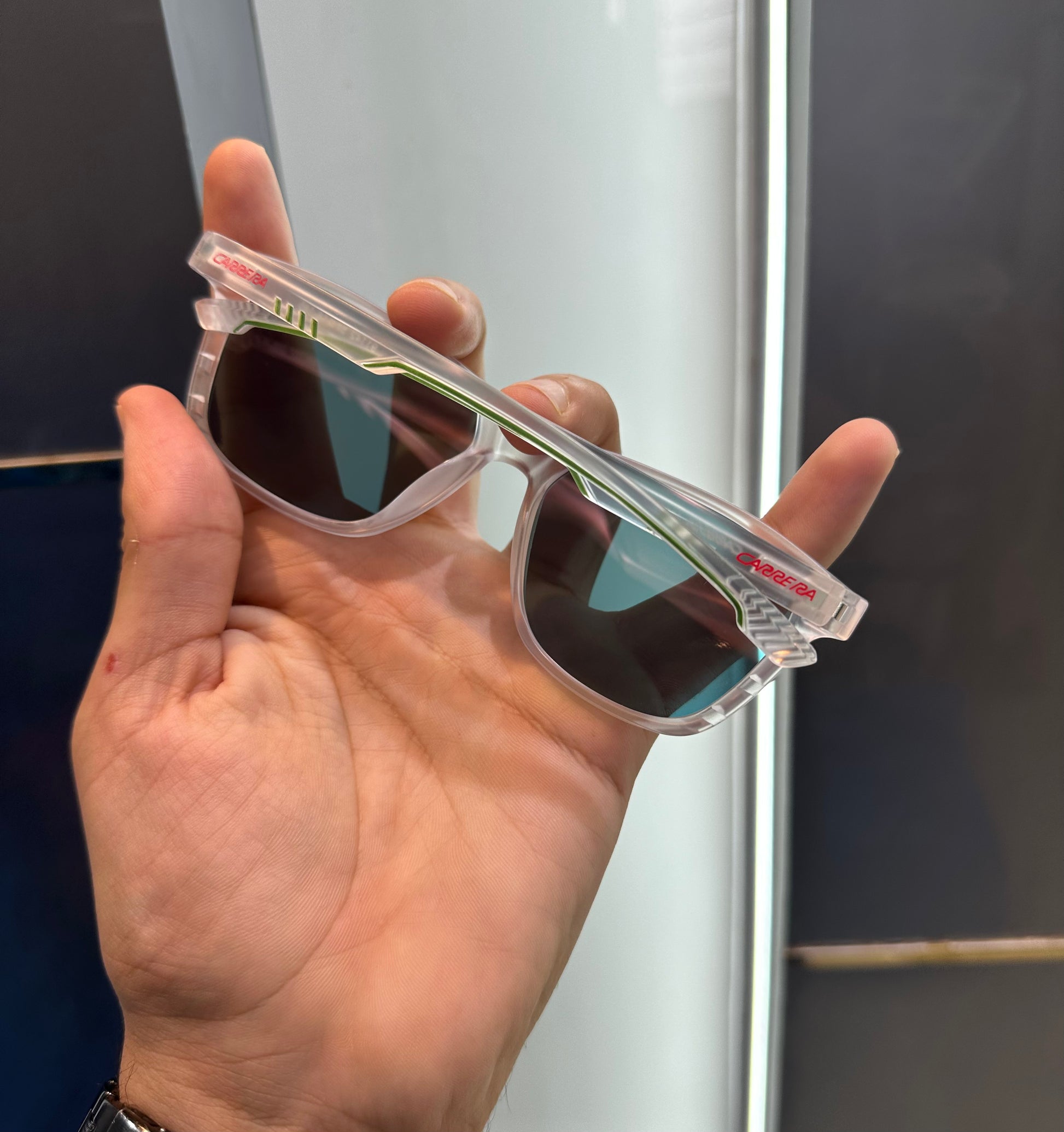 CARRERA TRANSPARENT WHITE PREMIUM SUNGLASSES !! RAINBOW SERIES !! WITH OG BOX Urban Classics Store