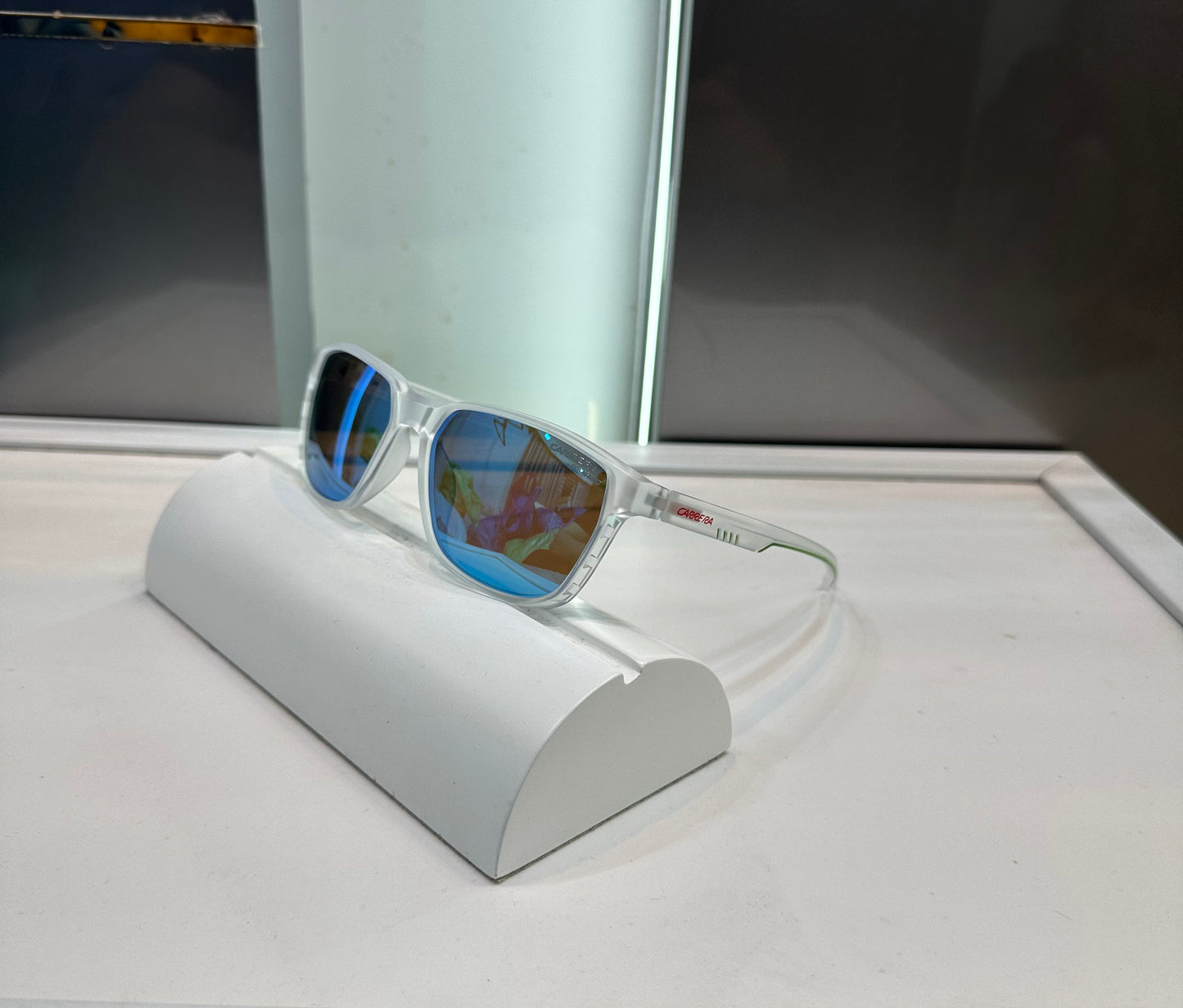 CARRERA TRANSPARENT WHITE PREMIUM SUNGLASSES !! BLUE 🔵 SERIES !! WITH OG BOX Urban Classics Store