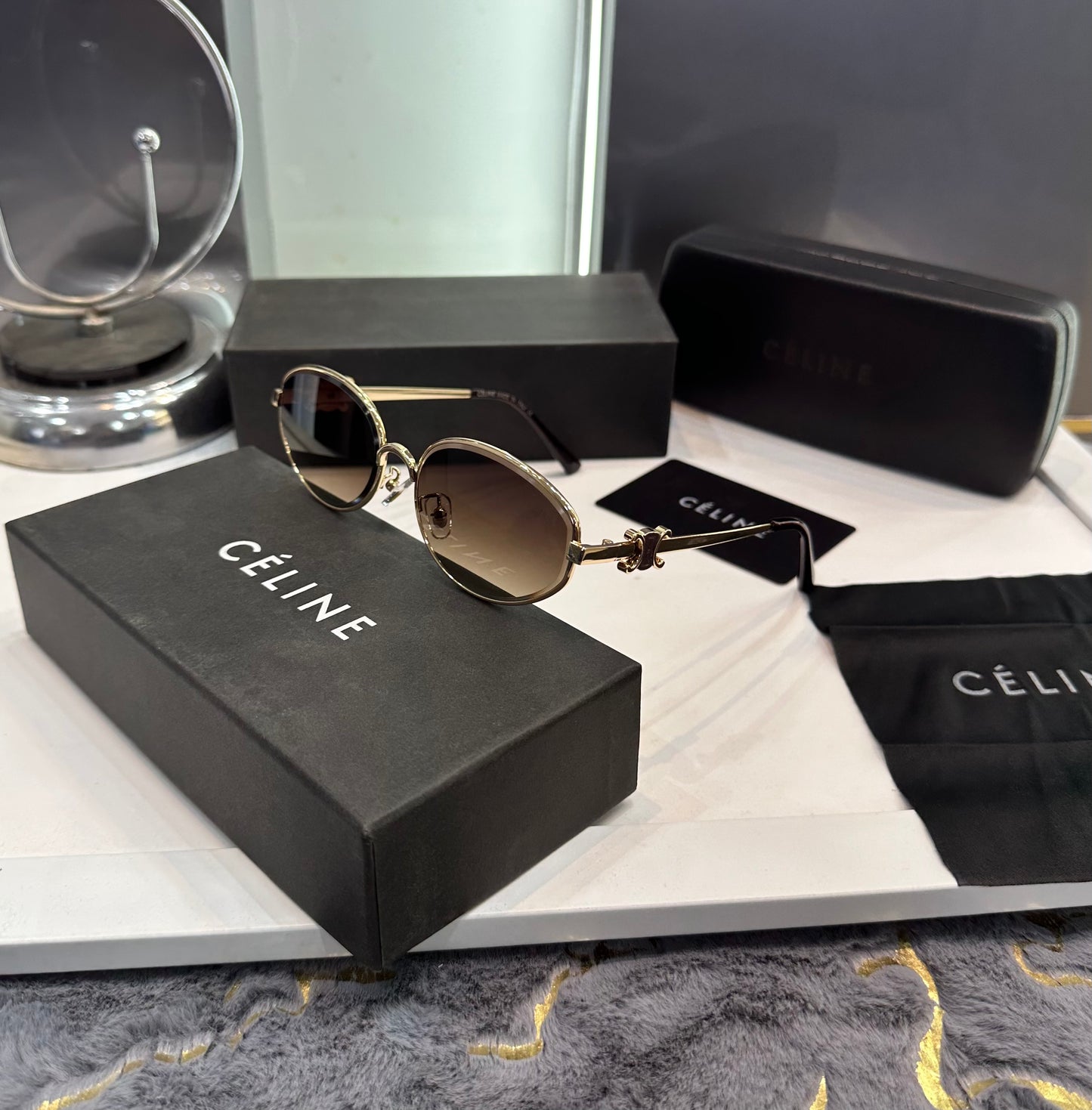 CELINE PREMIUM SUNGLASSES - GOLD FINISH WITH OG BOX Urban Classics Store