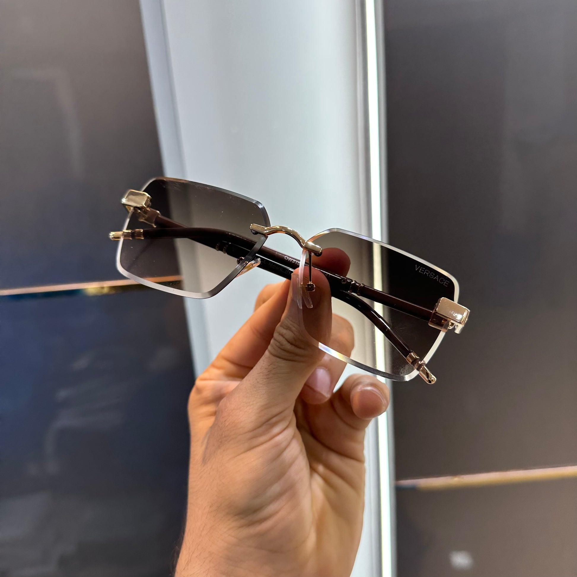 VERSACE GOLD BRANDING DESIGNER LUXURY SHADE  WITH OG BOX Urban Classics Store