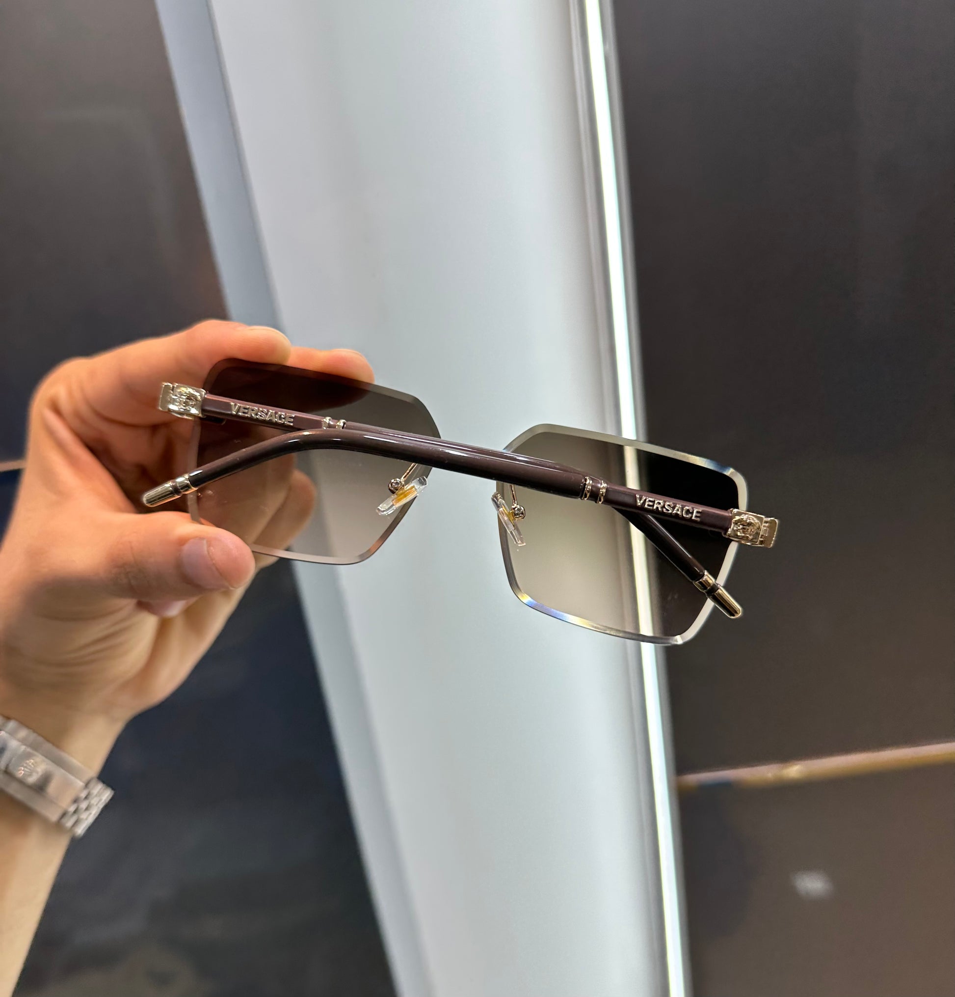 VERSACE GOLD BRANDING DESIGNER LUXURY SHADE  WITH OG BOX Urban Classics Store