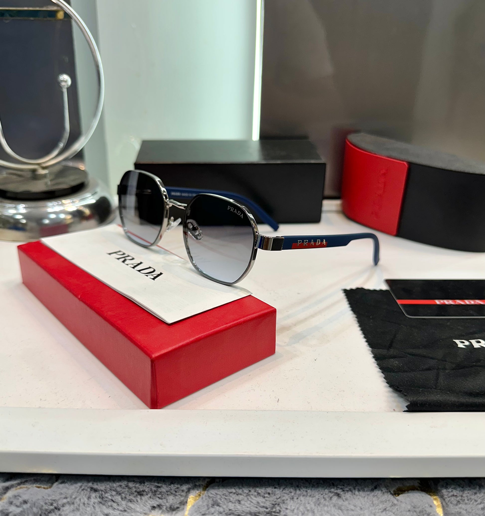 PRADA MILANO GROOVY BLUE SUNGLASSES WITH OG BOX Urban Classics Store