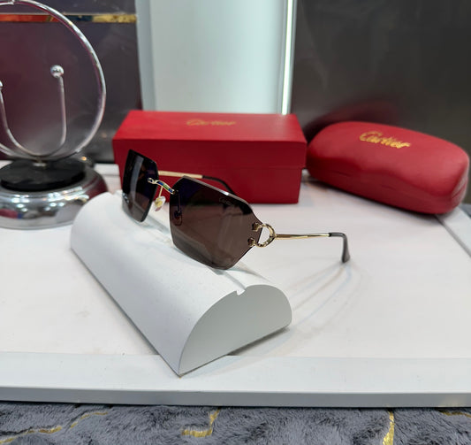 CARTIER BLACK GOLD LUXURY LOGO SUNGLASSES WITH OG BOX Urban Classics Store