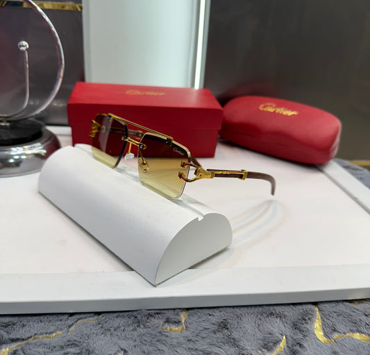 CARTIER GOLD LUXURY LOGO SUNGLASSES WITH OG BOX Urban Classics Store