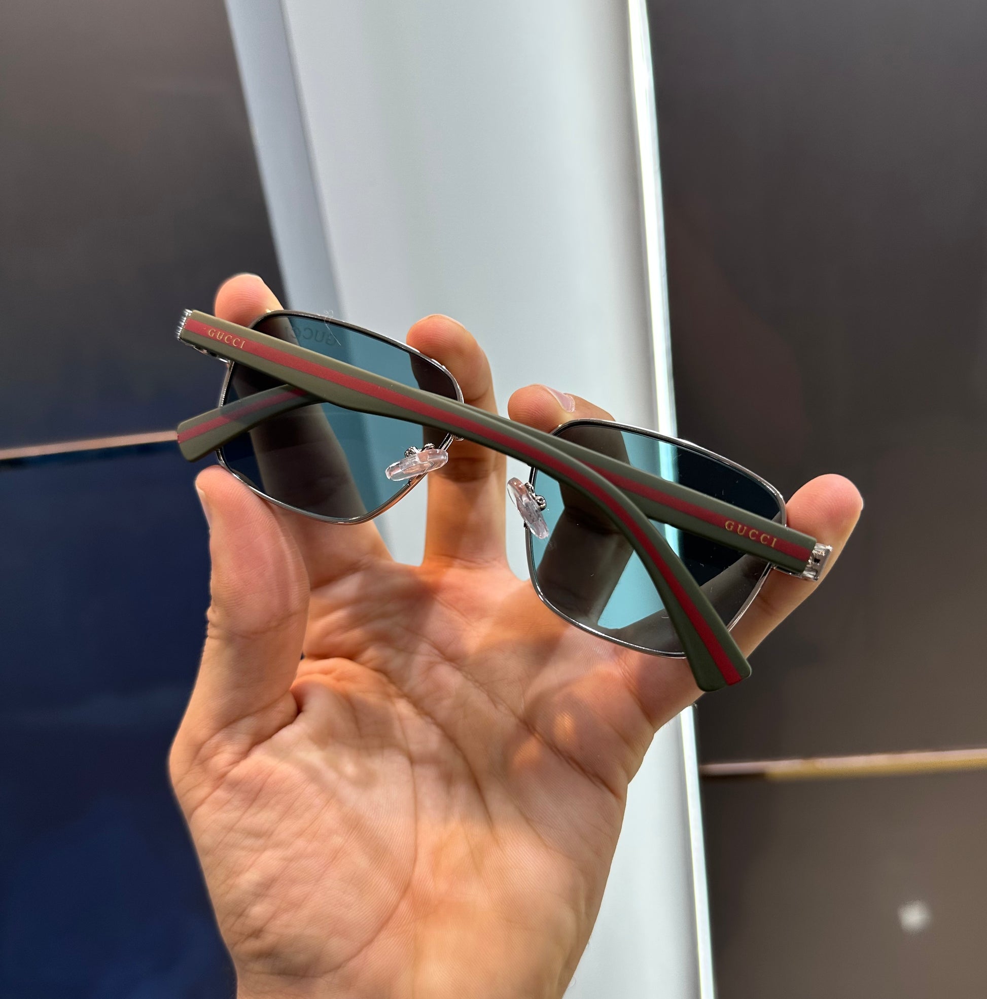 GUCCI CLASSY SUNGLASSES - GREEN BLUE WITH OG BOX Urban Classics Store