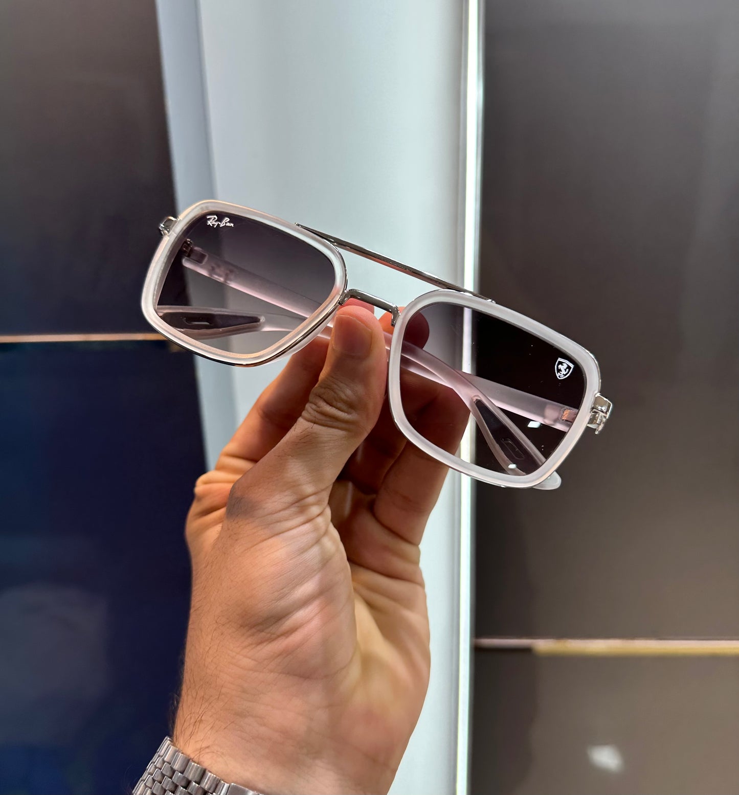 RAY BAN WHITE FRAME FERRARI EDITION SUNGLASS WITH OG BOX Urban Classics Store