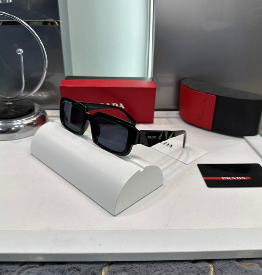 PRADA MILANO RECTANGLE BLACK FRAME SUNGLASSES WITH OG KIT Urban Classics Store