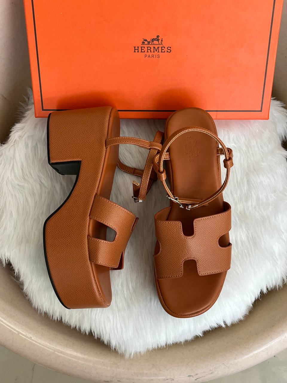 HERMES JAM 30 PLATFORM BROWN SANDAL WITH ORIGINAL BOX Urban Classics Store