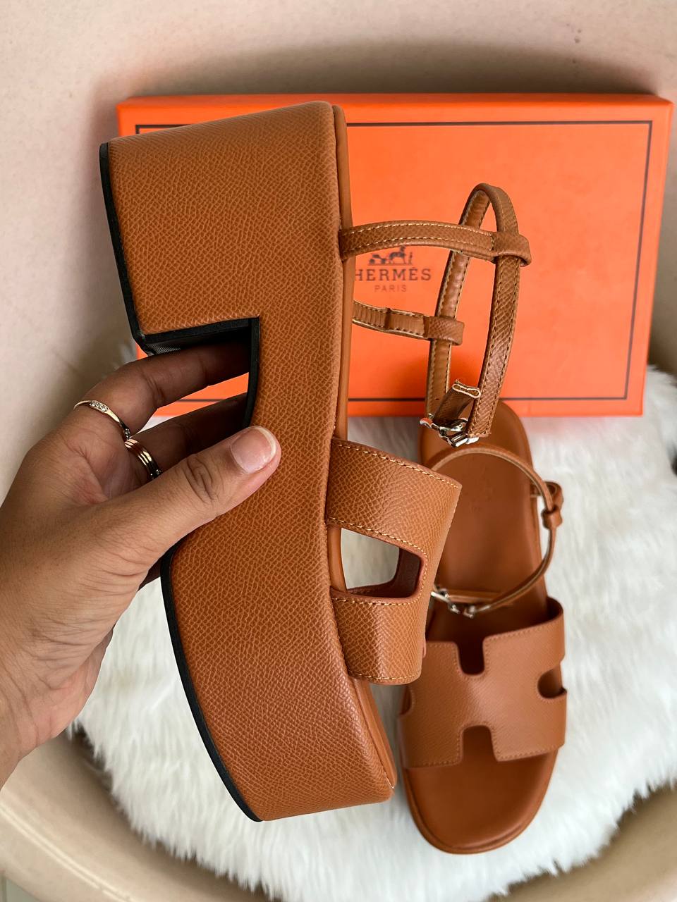 HERMES JAM 30 PLATFORM BROWN SANDAL WITH ORIGINAL BOX Urban Classics Store