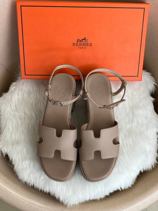 HERMES JAM 30 PLATFORM KHAKHI SANDAL WITH ORIGINAL BOX Urban Classics Store