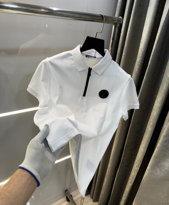 BALMAIN PARIS PREMIUM POLO T SHIRT WHITE Urban Classics Store
