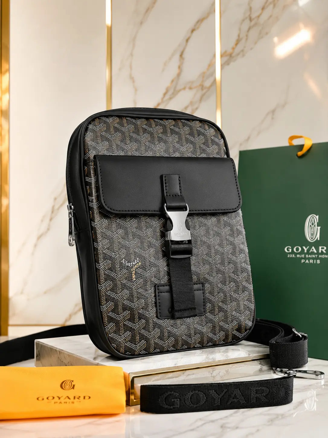 Goyar d Black Brown Premium Sling Bag g219 Urban Classics Store