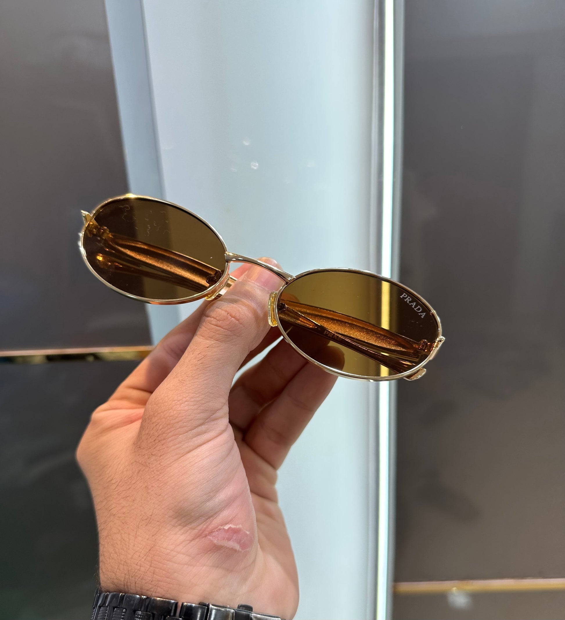 Prada Milano Brown Metal Limited Edition Luxury Sunglass With Original Packing Urban Classics Store