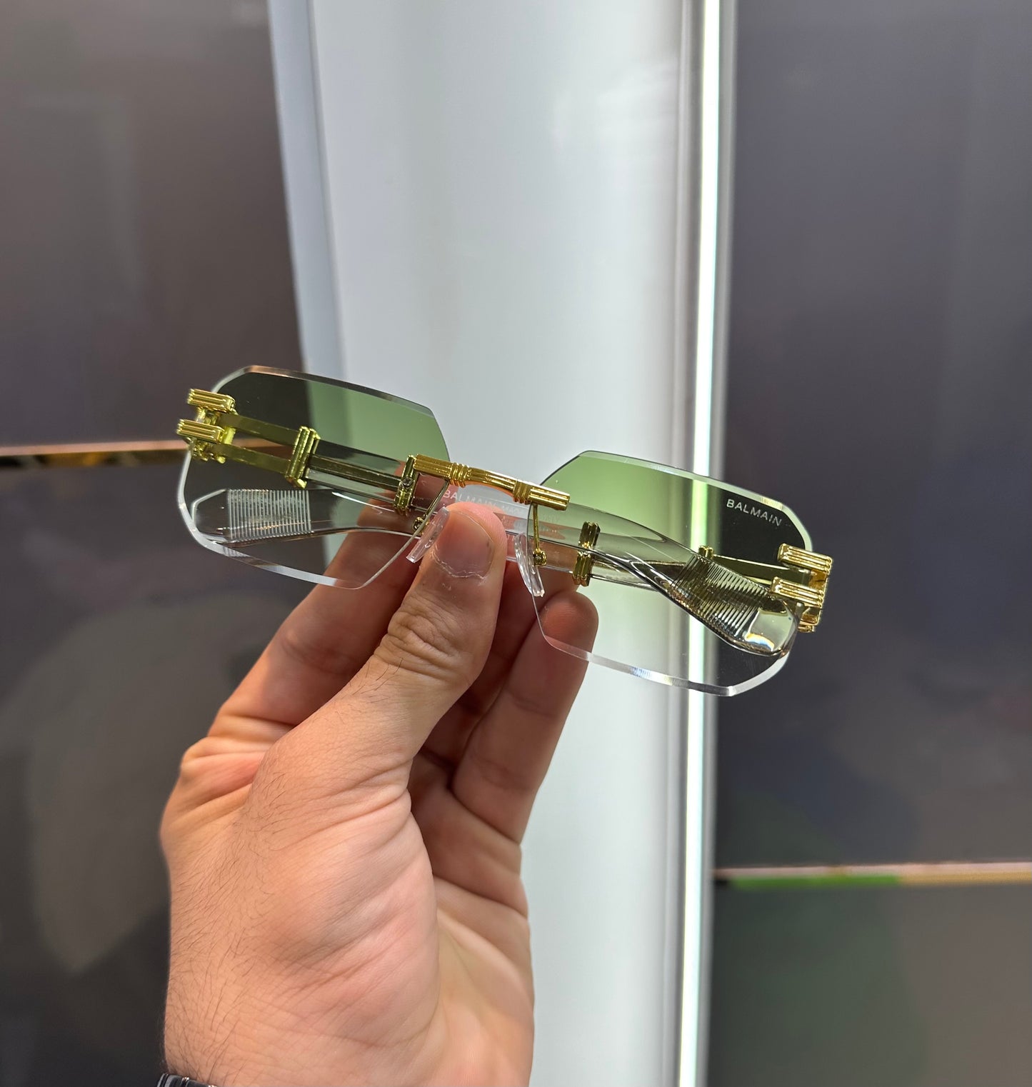 Balmain Paris Green Karan Aujla Edition Luxury Sunglass With Original Packing