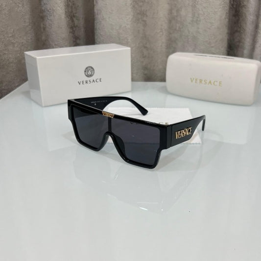 VERSACE FULL BLACK WITH GOLD BRANDING DESIGNER LUXURY SHADE  WITH OG BOX Urban Classics Store