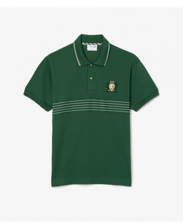 LACOSTE BOTTLE GREEN LOGO WORK PREMIUM CLASSIC POLO T-SHIRT Urban Classics Store