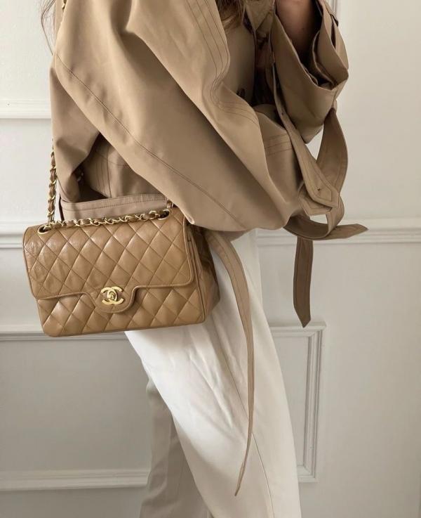 CHANEL JUMBO KHAKHI GOLD WITH OG BOX Urban Classics Store