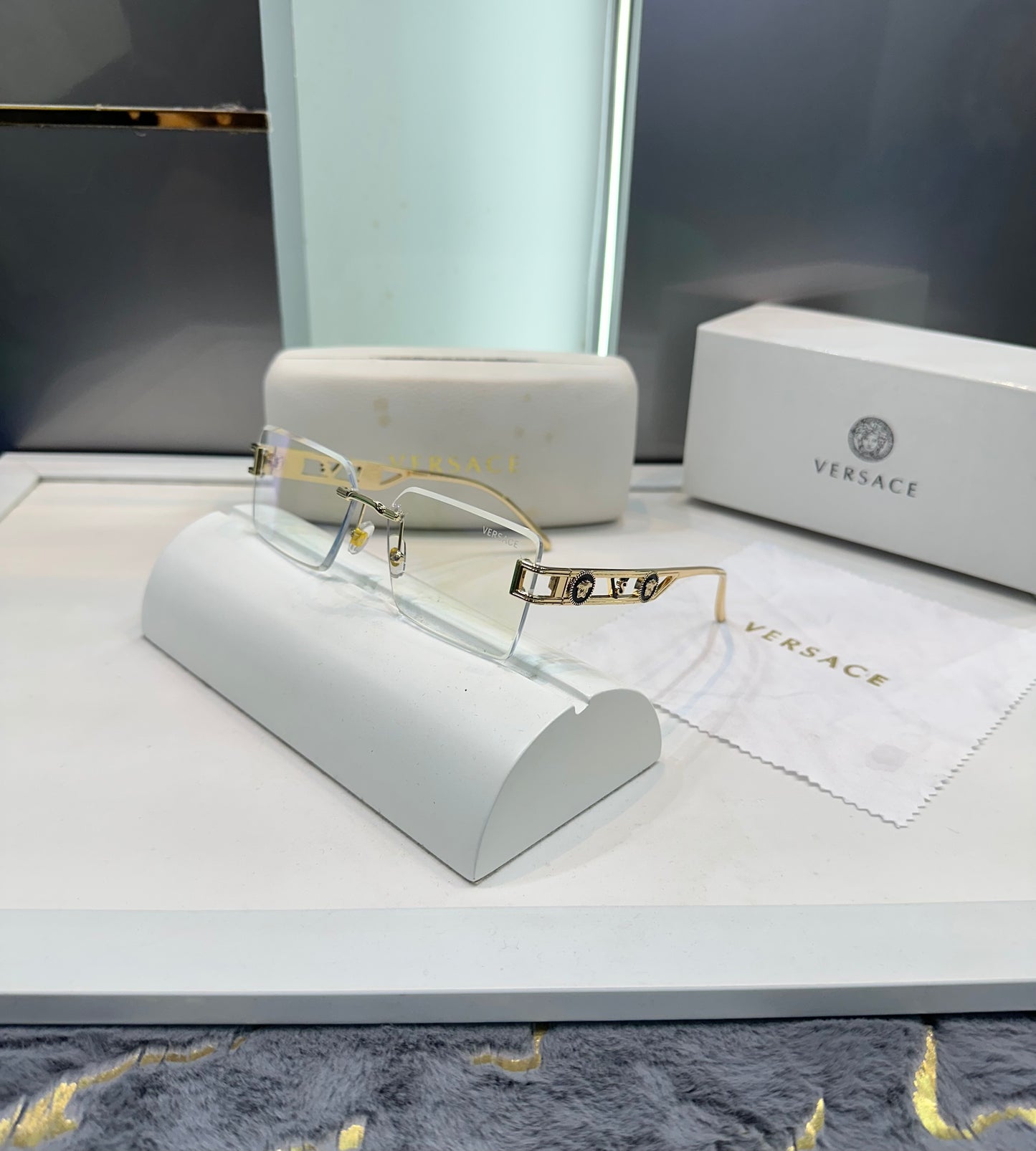 Versace Transparent Metal Limited Edition Luxury Sunglass With Original Packing