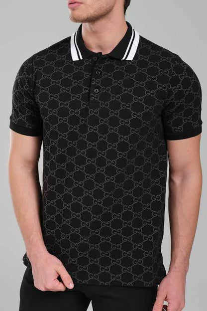 GUCCI NAVY BLUE DESIGNER PREMIUM IMPORTED POLO T-SHIRT Urban Classics Store