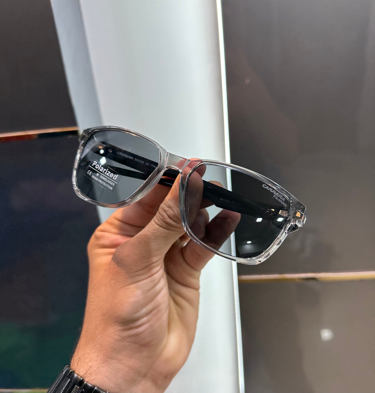 CARRERA TRANSPARENT BLUE PREMIUM SUNGLASSES WITH OG BOX Urban Classics Store