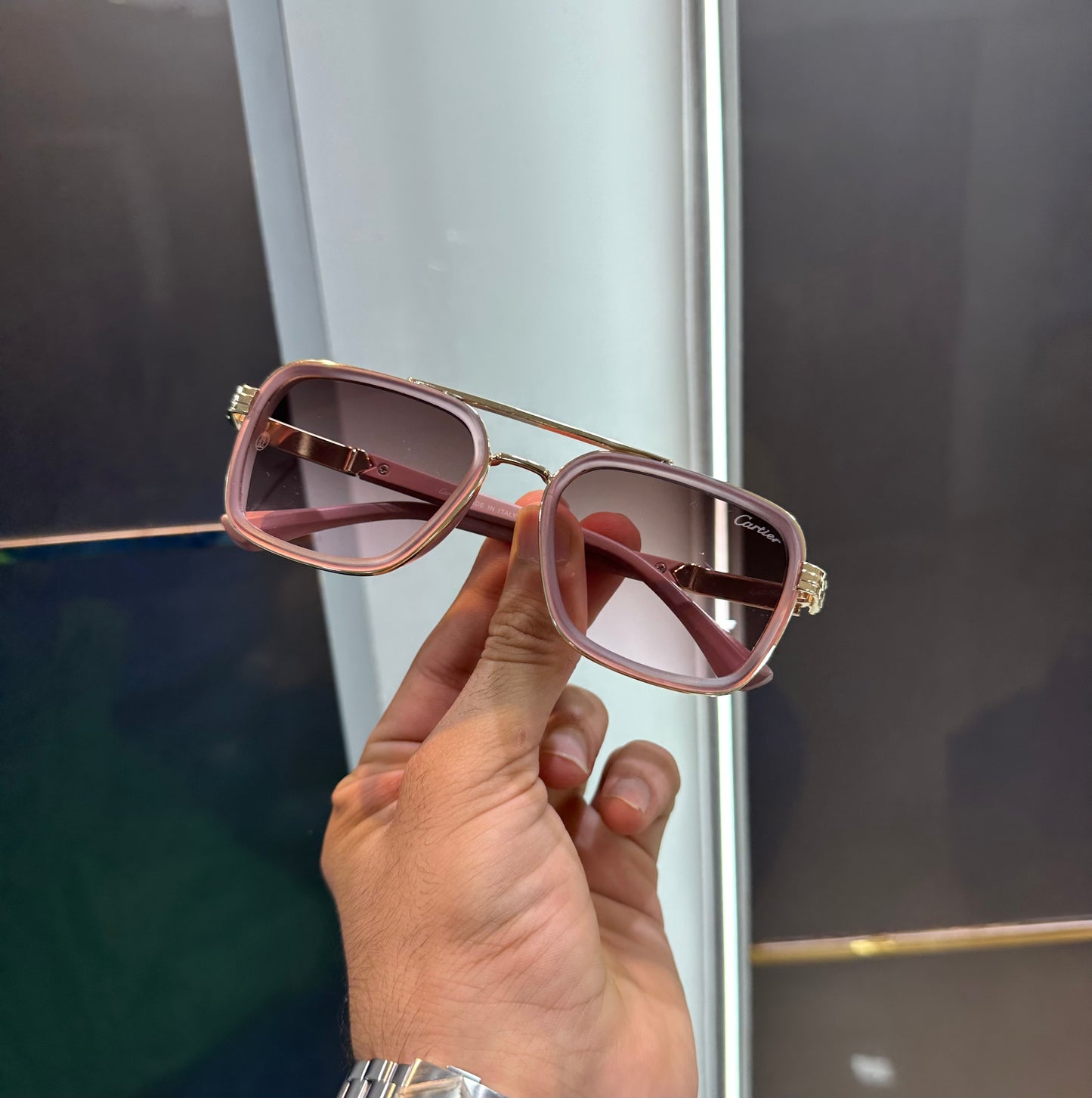 CARTIER PEACH SUNGLASSES WITH OG BOX Urban Classics Store
