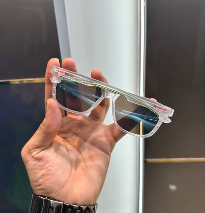 CARRERA TRANSPARENT WHITE PREMIUM SUNGLASSES !! BLUE 🔵 SERIES !! WITH OG BOX Urban Classics Store