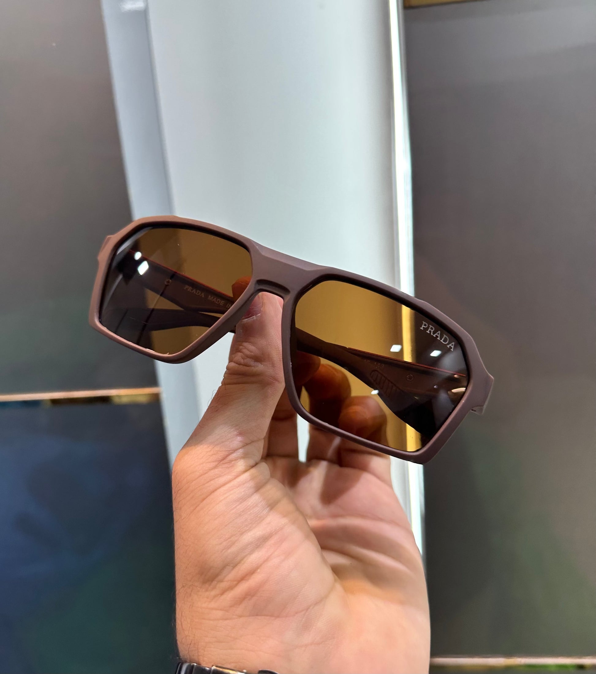 PRADA BROWN LUXURY FRAME *Matte Finish* SUNGLASS WITH OG BOX Urban Classics Store