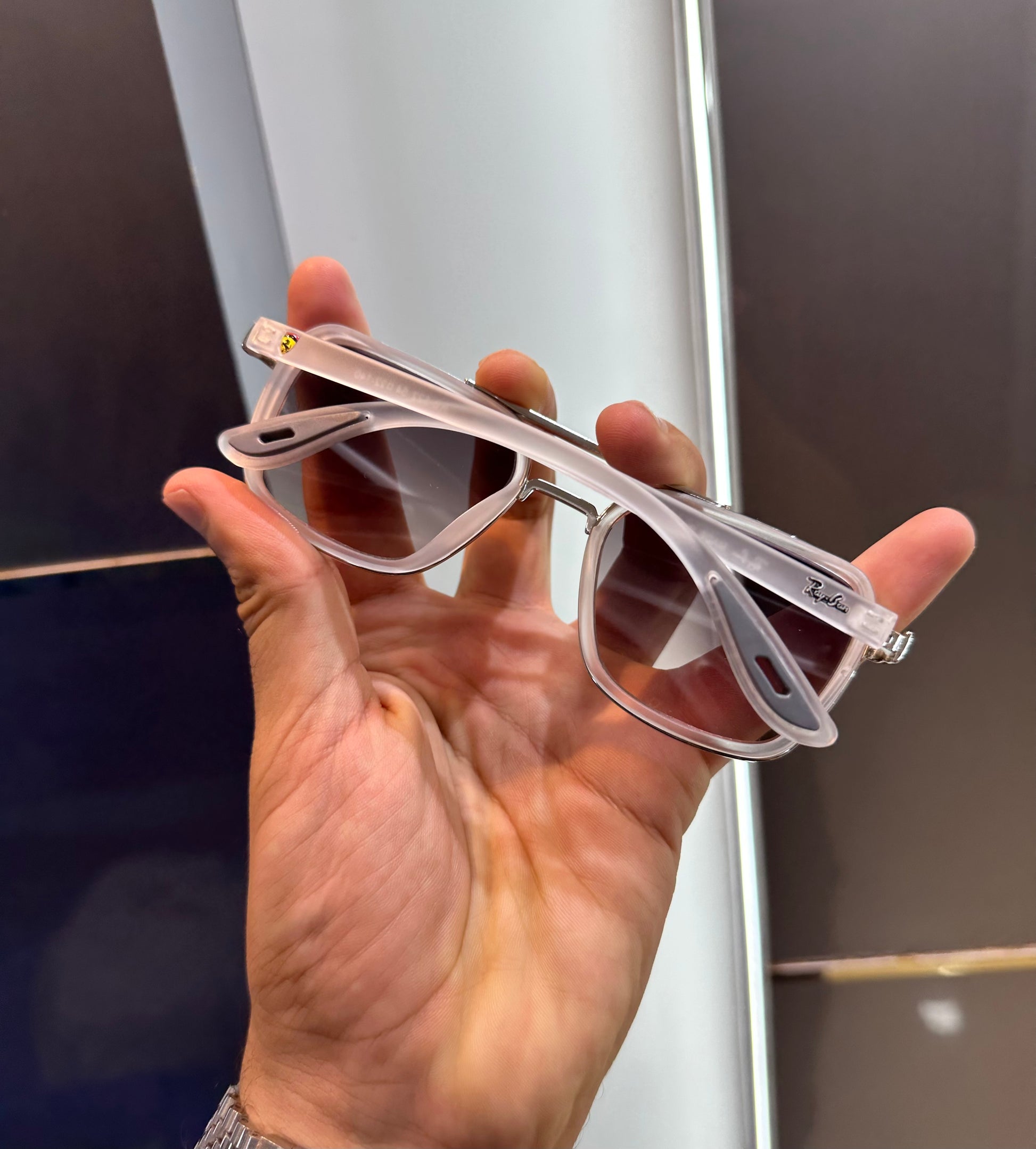 RAY BAN WHITE FRAME FERRARI EDITION SUNGLASS WITH OG  BOX Urban Classics Store