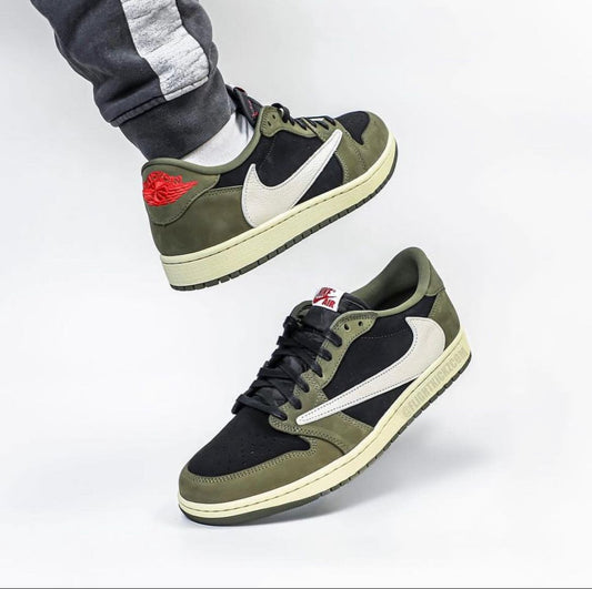 NIKE TRAVIS SCOTT* AIR JORDAN 1 LOW BLACK OLIVE WITH OG BOX Urban Classics Store