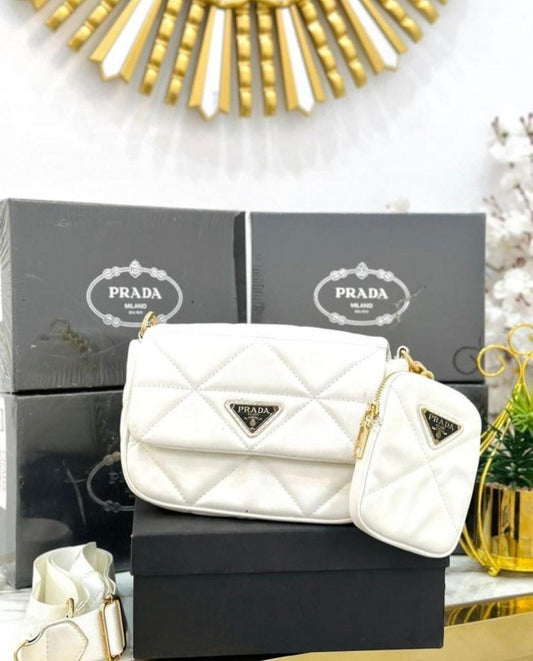 PRADA IMPORTED NAPPA ICONIC POCHETTE BAG WHITE COLOUR WITH OG BOX Urban Classics Store