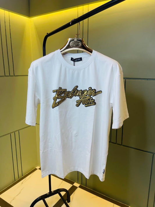 BALMAIN PARIS PARTY WEAR PREMIUM T SHIRT WHITE COLOUR Urban Classics Store