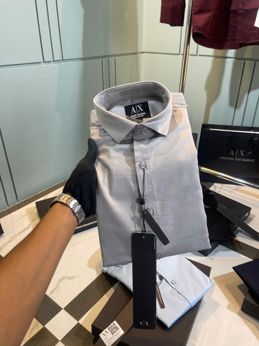 ARMANI EXCHANGE PREMIUM FORMAL SHIRT GREY COLOUR WITH OG BOX Urban Classics Store