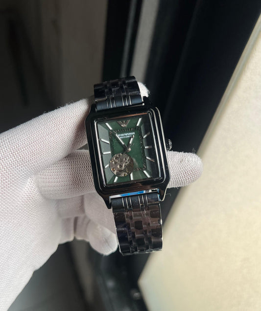 EMPORIO ARMANI PREMIUM WATCH BLACK GREEN DIAL WITH OG BOX Urban Classics Store