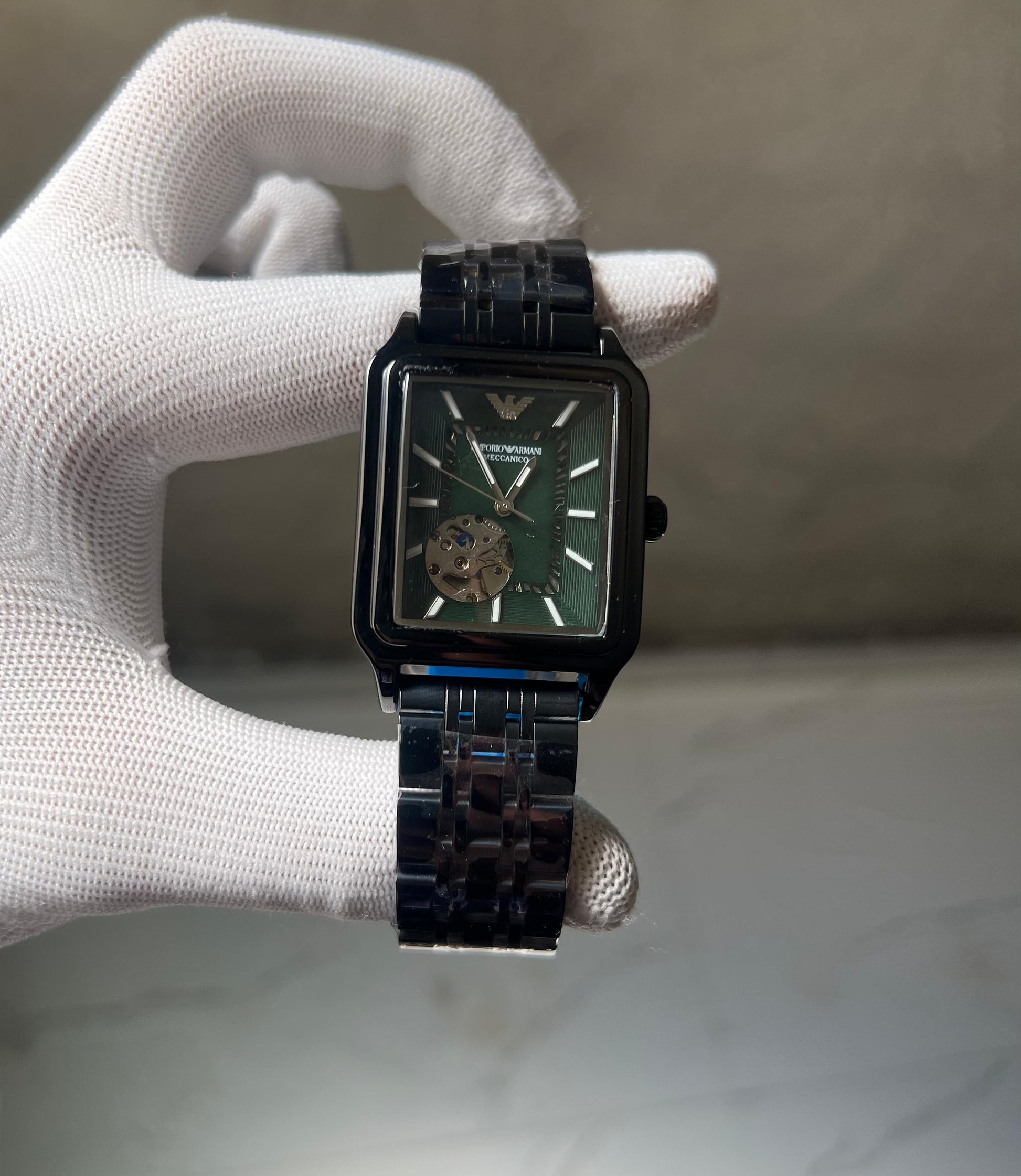 EMPORIO ARMANI PREMIUM WATCH BLACK GREEN DIAL WITH OG BOX Urban Classics Store