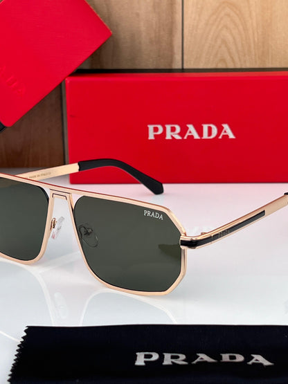 PRADA MILANO PREMIUM SUNGLASS BLACK WITH GOLDEN FRAME WITH OG KIT Urban Classics Store